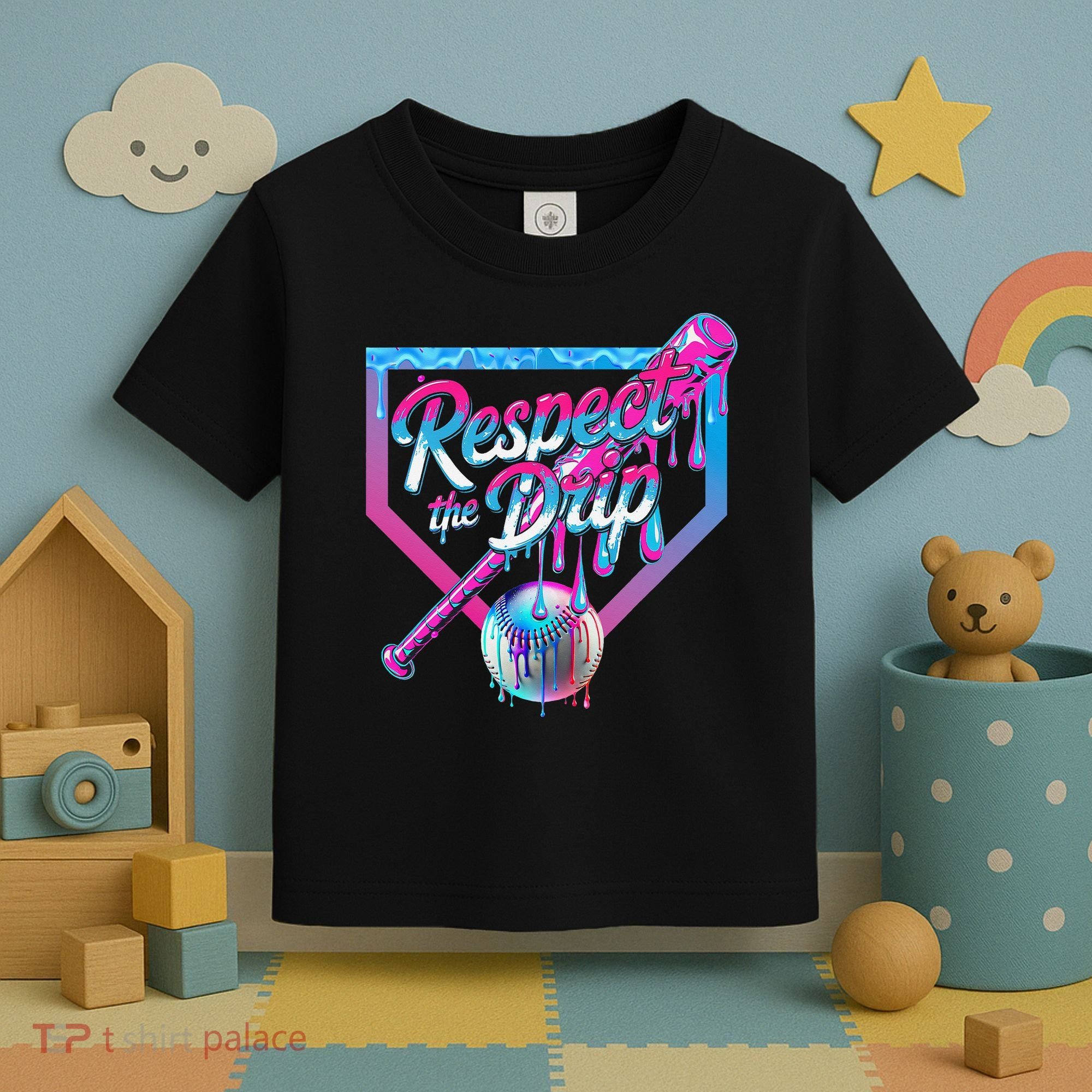 Baseball Drip For Ice Cream Drip Baseball Toddler T-Shirt