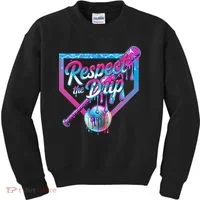 Baseball Drip For Ice Cream Drip Baseball Kids Sweatshirt thumb 0