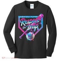 Baseball Drip For Ice Cream Drip Baseball Kids Long Sleeve Shirt thumb 0