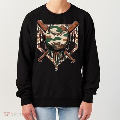 Baseball Drip For Ice Cream Dripping Baseball Camo Women's Sweatshirt
