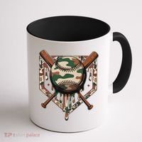 Baseball Drip For Ice Cream Dripping Baseball Camo Coffee Mug thumb 1
