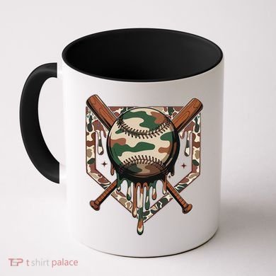 Baseball Drip For Ice Cream Dripping Baseball Camo Coffee Mug