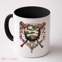 Baseball Drip For Ice Cream Dripping Baseball Camo Coffee Mug thumb 0