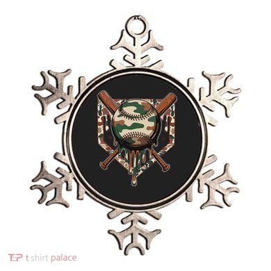 Baseball Drip For Ice Cream Dripping Baseball Camo Ornament