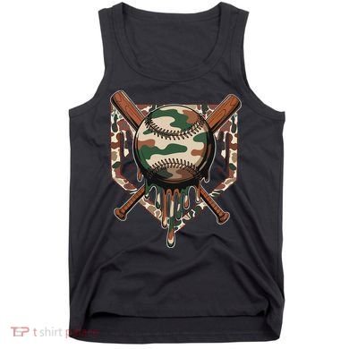 Baseball Drip For Ice Cream Dripping Baseball Camo Tank Top