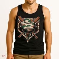 Baseball Drip For Ice Cream Dripping Baseball Camo Tank Top thumb 3