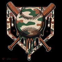 Baseball Drip For Ice Cream Dripping Baseball Camo Tank Top thumb 6