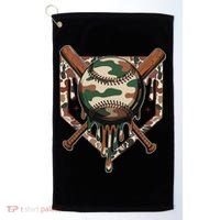 Baseball Drip For Ice Cream Dripping Baseball Camo Golf Towel thumb 0