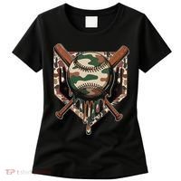 Baseball Drip For Ice Cream Dripping Baseball Camo Women's T-Shirt thumb 0