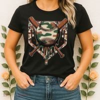 Baseball Drip For Ice Cream Dripping Baseball Camo Women's T-Shirt thumb 2