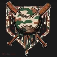 Baseball Drip For Ice Cream Dripping Baseball Camo Women's T-Shirt thumb 6