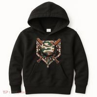 Baseball Drip For Ice Cream Dripping Baseball Camo Kids Hoodie thumb 0