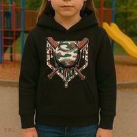 Baseball Drip For Ice Cream Dripping Baseball Camo Kids Hoodie thumb 3