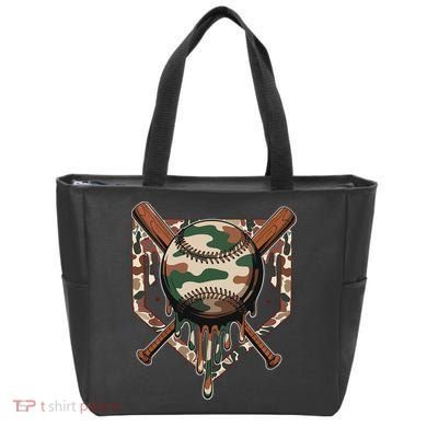 Baseball Drip For Ice Cream Dripping Baseball Camo Tote Bag