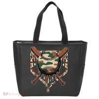 Baseball Drip For Ice Cream Dripping Baseball Camo Tote Bag thumb 0
