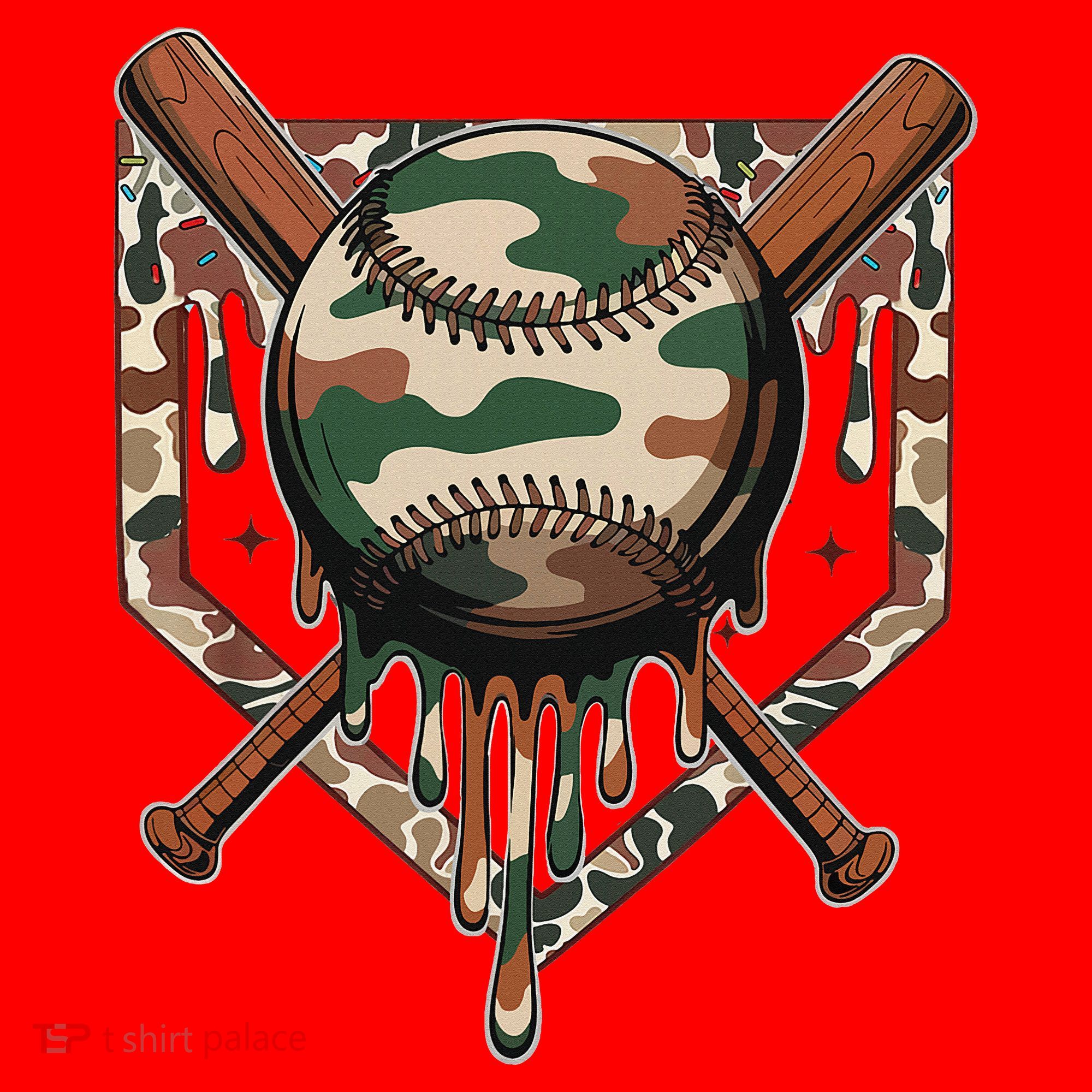 Baseball Drip For Ice Cream Dripping Baseball Camo Santa Hat