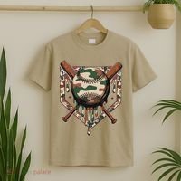Baseball Drip For Ice Cream Dripping Baseball Camo T-Shirt thumb 2