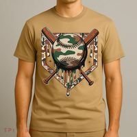Baseball Drip For Ice Cream Dripping Baseball Camo T-Shirt thumb 3