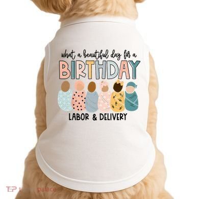 Beautiful Day For A Birthday Labor And Delivery Nurse Doggie Tank