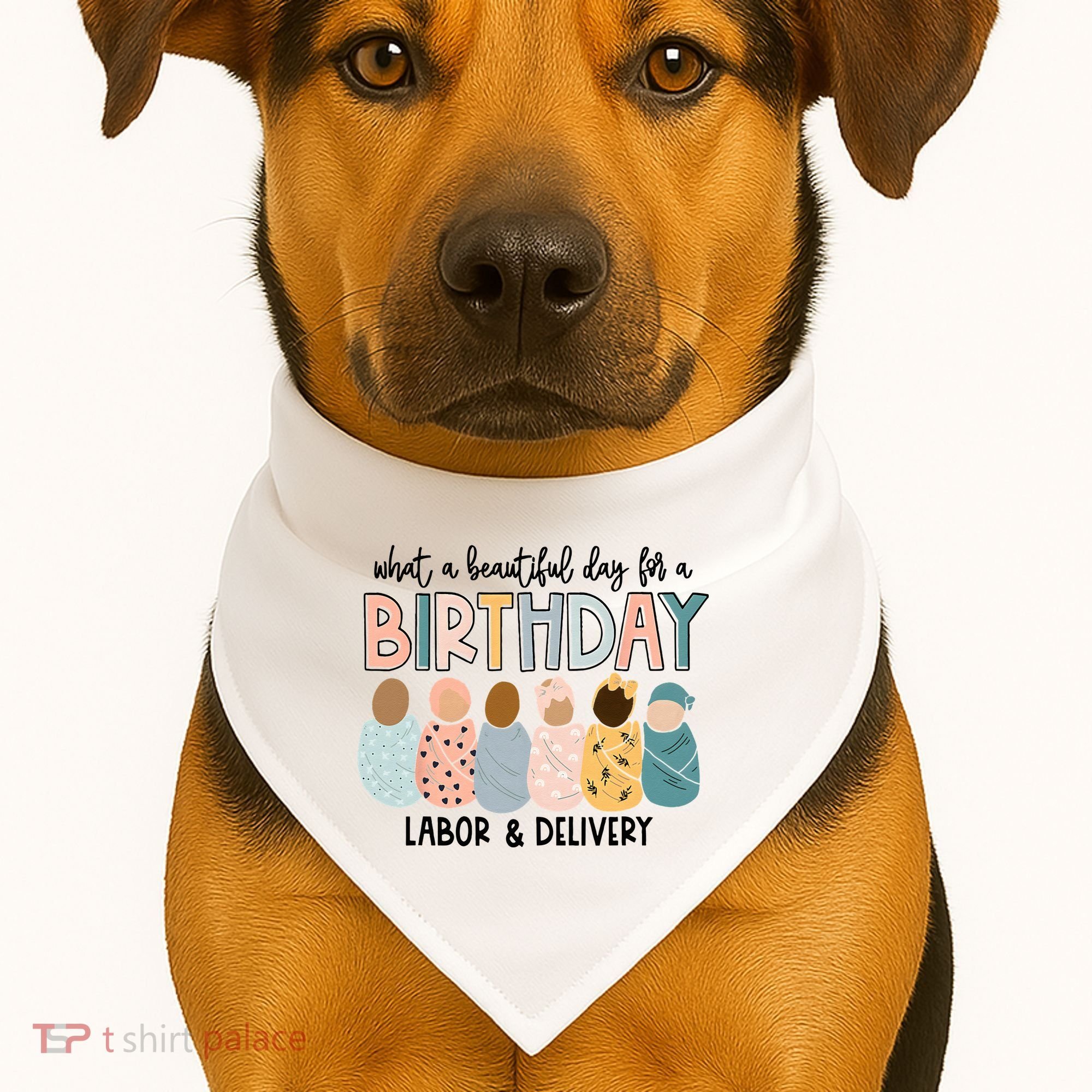Beautiful Day For A Birthday Labor And Delivery Nurse USA-Made Doggie Bandana
