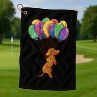 Balloon Dog Flying Golf Towel thumb 1