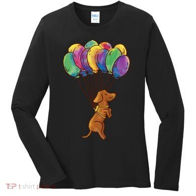 Balloon Dog Flying Women's Long Sleeve Shirt