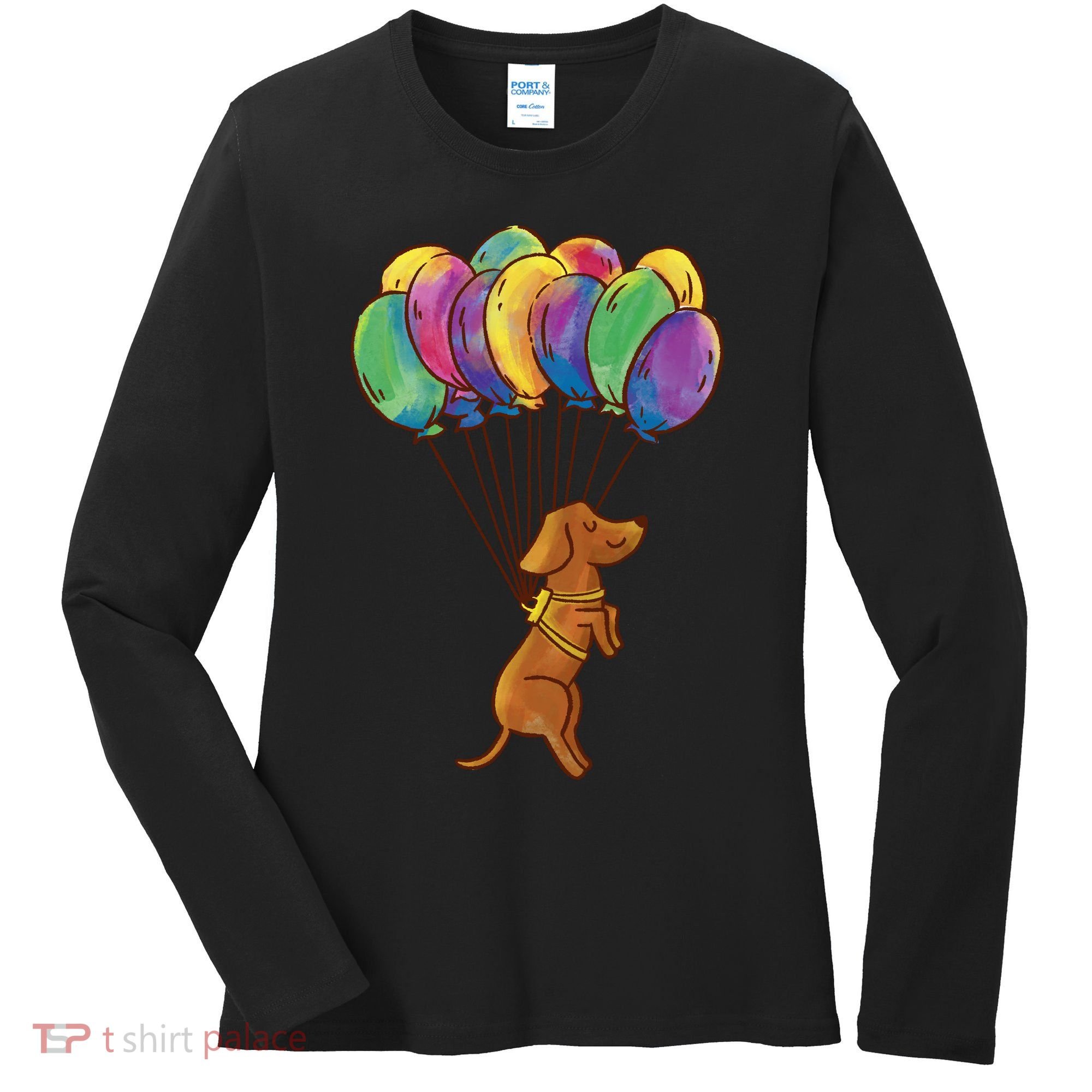 Balloon Dog Flying Women's Long Sleeve Shirt