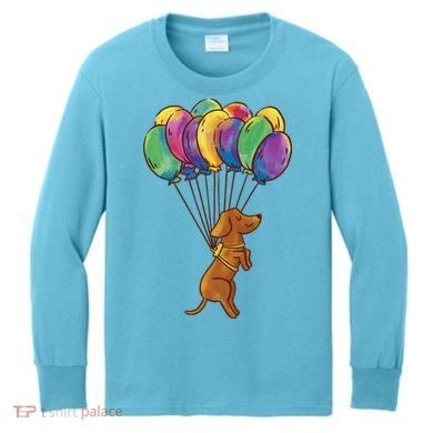Balloon Dog Flying Kids Long Sleeve Shirt
