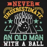 Bowling Dad Funny Never Underestimate An Old Graphic Gift Sweatshirt thumb 3
