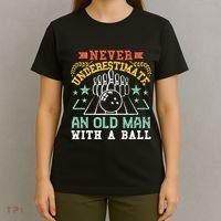 Bowling Dad Funny Never Underestimate An Old Graphic Gift T-Shirt thumb 4
