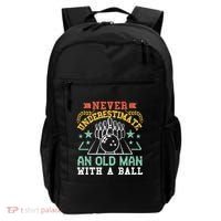 Bowling Dad Funny Never Underestimate An Old Graphic Gift Backpack thumb 0