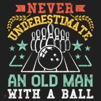 Bowling Dad Funny Never Underestimate An Old Graphic Gift Beanie thumb 2