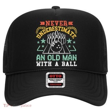 Bowling Dad Funny Never Underestimate An Old Graphic Gift Hat