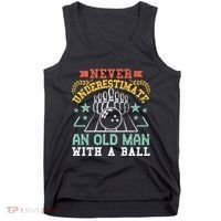 Bowling Dad Funny Never Underestimate An Old Graphic Gift Tank Top thumb 0