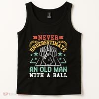 Bowling Dad Funny Never Underestimate An Old Graphic Gift Tank Top thumb 2