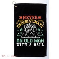 Bowling Dad Funny Never Underestimate An Old Graphic Gift Golf Towel thumb 0