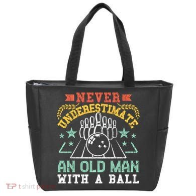 Bowling Dad Funny Never Underestimate An Old Graphic Gift Tote Bag