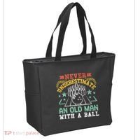 Bowling Dad Funny Never Underestimate An Old Graphic Gift Tote Bag thumb 2