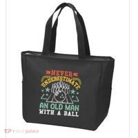 Bowling Dad Funny Never Underestimate An Old Graphic Gift Tote Bag thumb 3