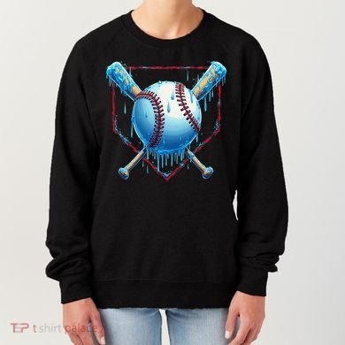 Baseball Drip For Home Plate Ice Cream Drip Funny Women's Sweatshirt