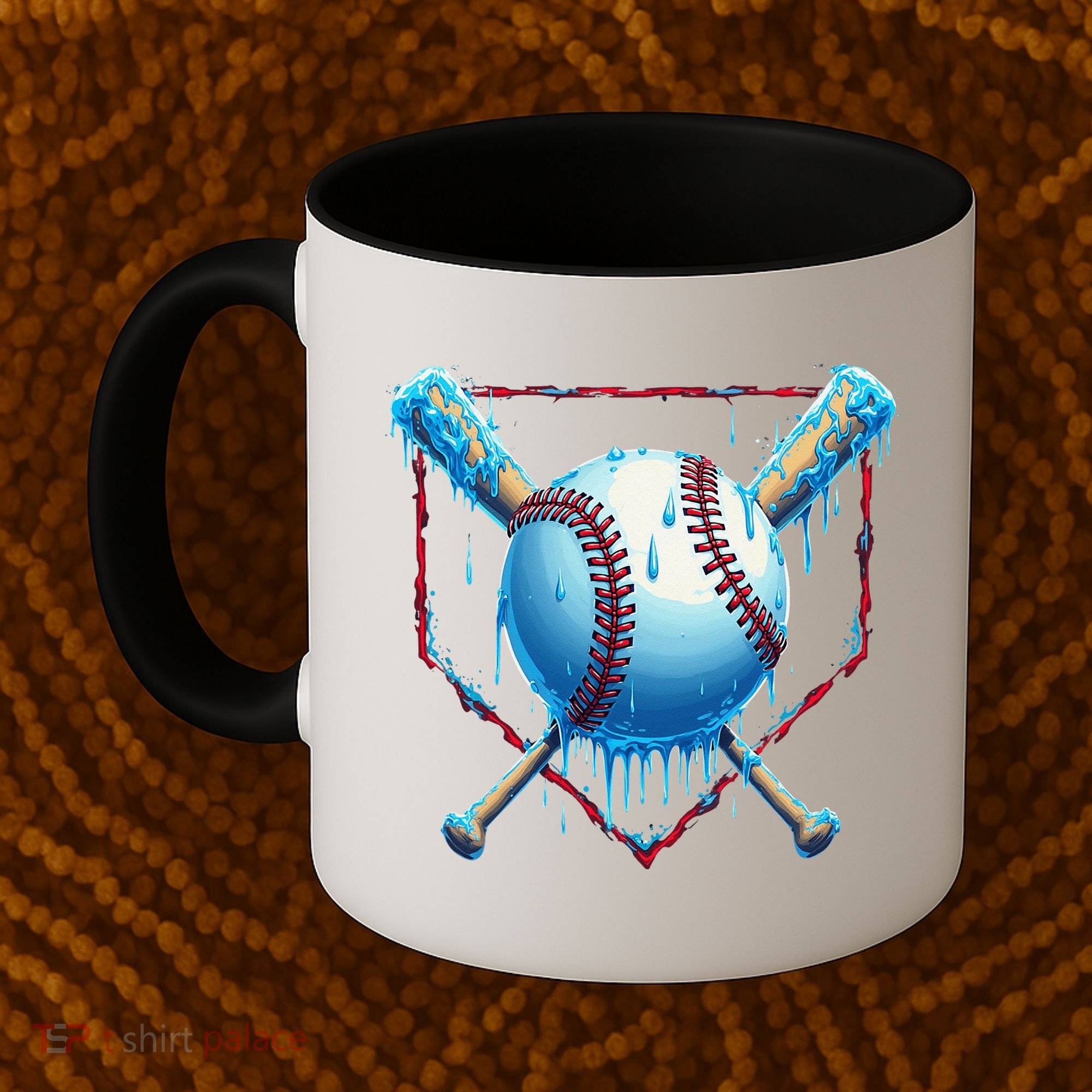 Baseball Drip For Home Plate Ice Cream Drip Funny Coffee Mug