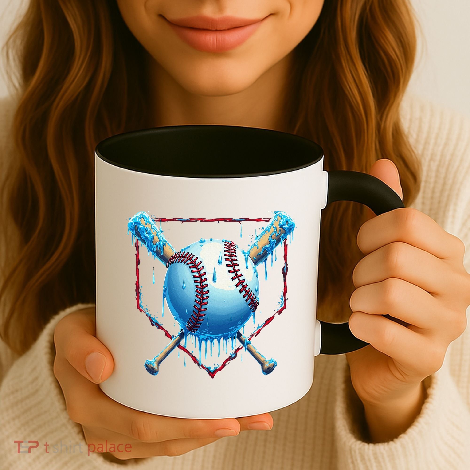 Baseball Drip For Home Plate Ice Cream Drip Funny Coffee Mug