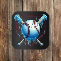 Baseball Drip For Home Plate Ice Cream Drip Funny Coaster thumb 0