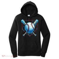 Baseball Drip For Home Plate Ice Cream Drip Funny Women's Hoodie thumb 0