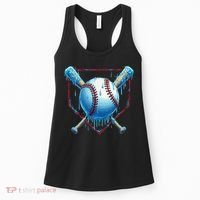 Baseball Drip For Home Plate Ice Cream Drip Funny Women's Tank Top thumb 0