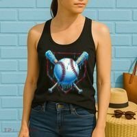 Baseball Drip For Home Plate Ice Cream Drip Funny Women's Tank Top thumb 2