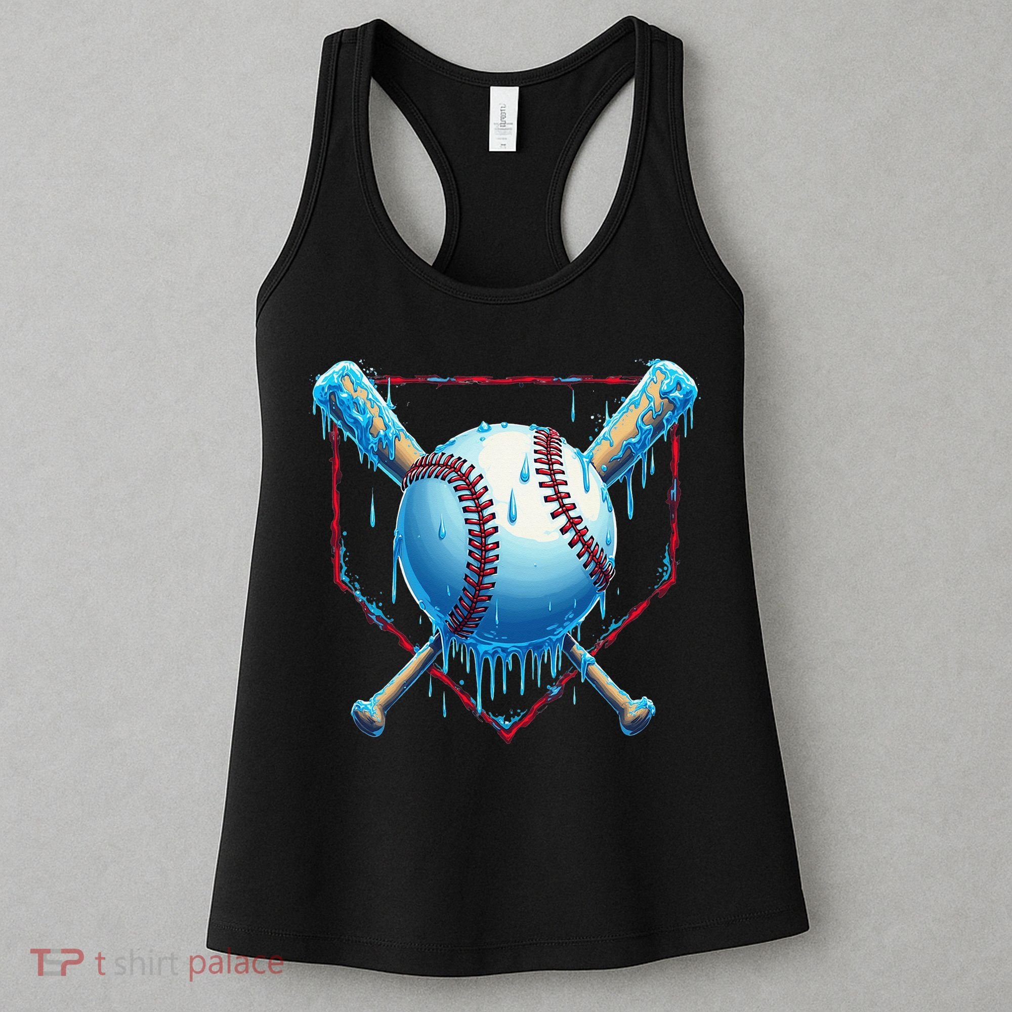 Baseball Drip For Home Plate Ice Cream Drip Funny Women's Tank Top