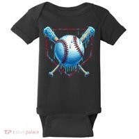 Baseball Drip For Home Plate Ice Cream Drip Funny Baby Bodysuit thumb 0