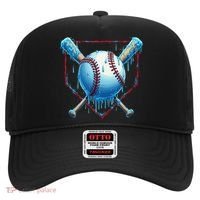 Baseball Drip For Home Plate Ice Cream Drip Funny Hat thumb 0