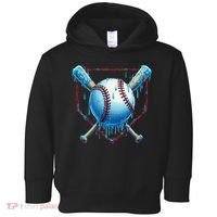 Baseball Drip For Home Plate Ice Cream Drip Funny Toddler Hoodie thumb 0